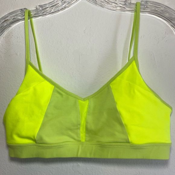ALO Yoga Other - ALO WOMENS Sports bra Large lime green mesh strappy open back LIGHT SUPPORt